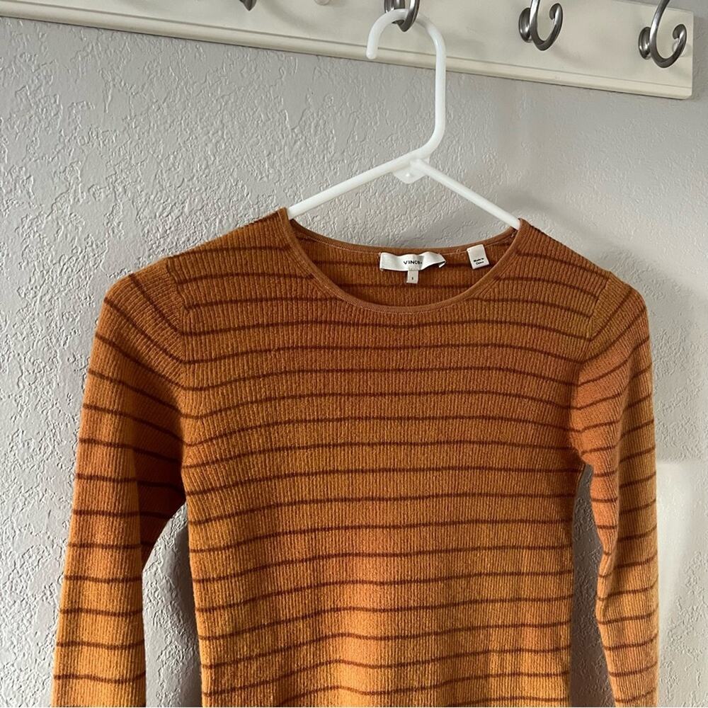 Vince Orange Striped Wool Sweater - Picture 4 of 9